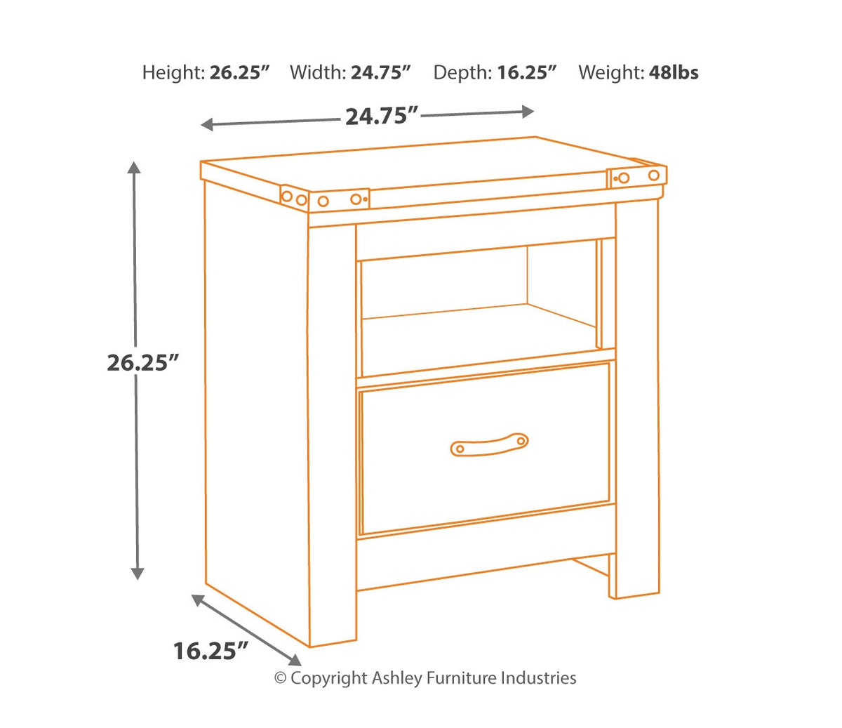 Trinell One Drawer Night Stand