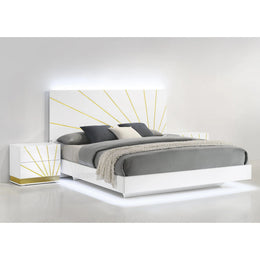 Safa (White/Gold) Bedroom Set