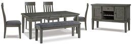 Hallanden Counter Height Dining Table and 6 Barstools