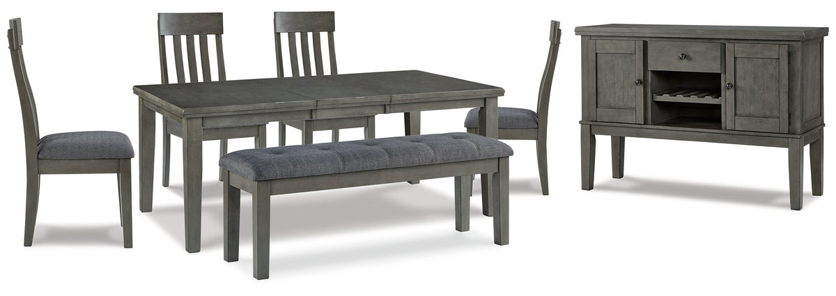 Hallanden Counter Height Dining Table and 6 Barstools