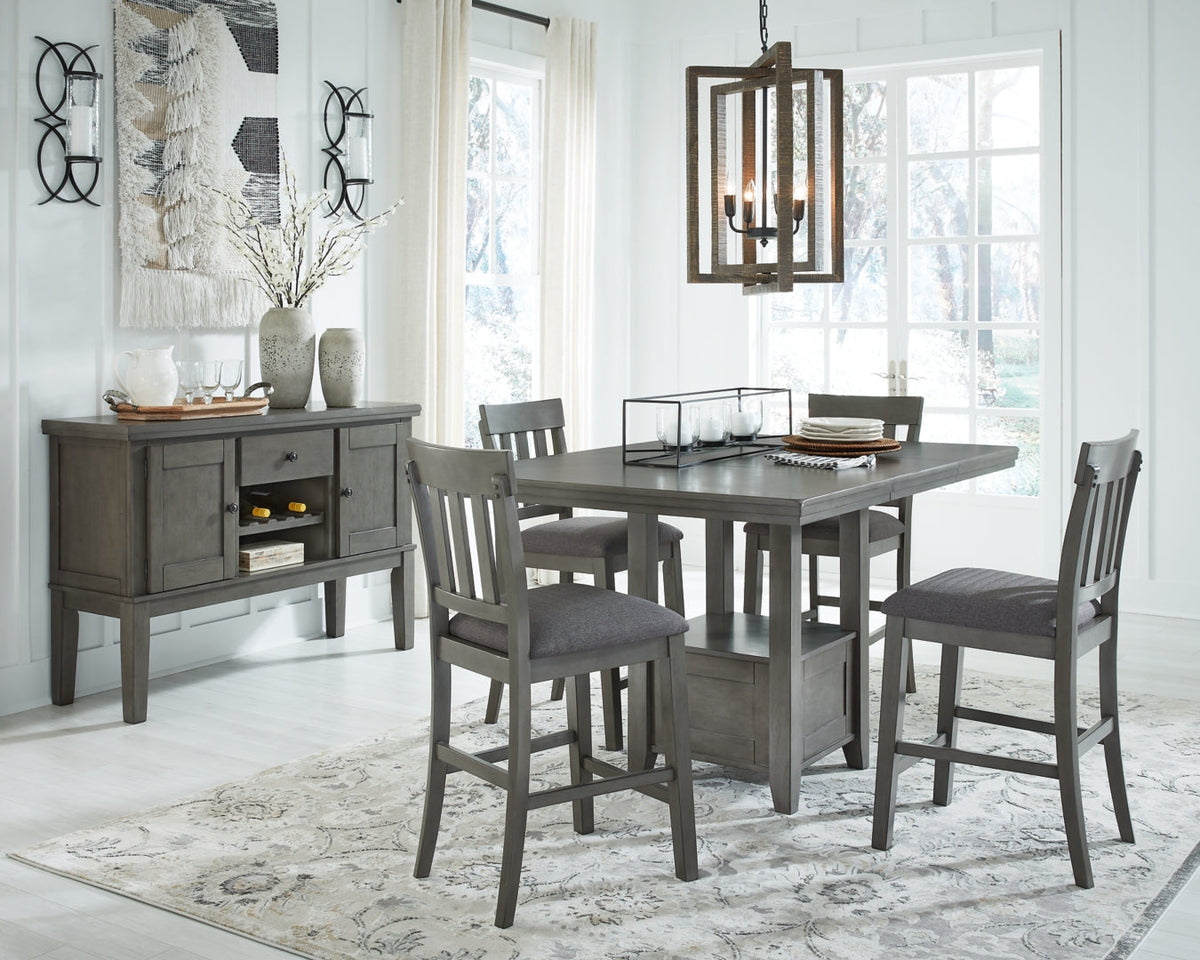 Hallanden Counter Height Dining Table and 6 Barstools