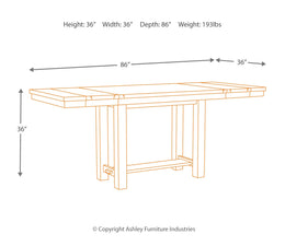 Moriville Counter Height Dining Table and 6 Barstools