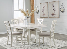 Robbinsdale Counter Height Dining Table and 6 Barstools and Bench with Storage