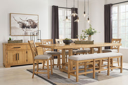 Havonplane Counter Height Dining Table and 2 Barstools and Bench