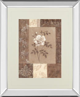 Mirrored Frame Single Rose By Vivian Flasch 34X40 Mirror Frame Print