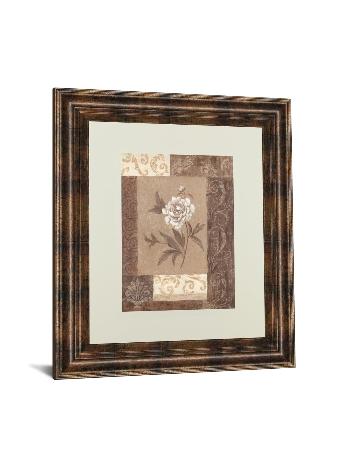 Single Peony By Vivian Flasch 34X40 Framed Print