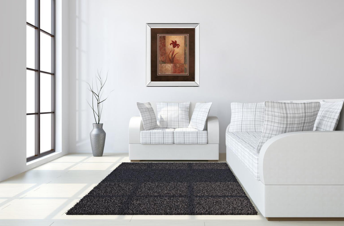 Mirrored Frame Lily Silhouette By Vivian Flasch 34X40 Mirror Frame Print
