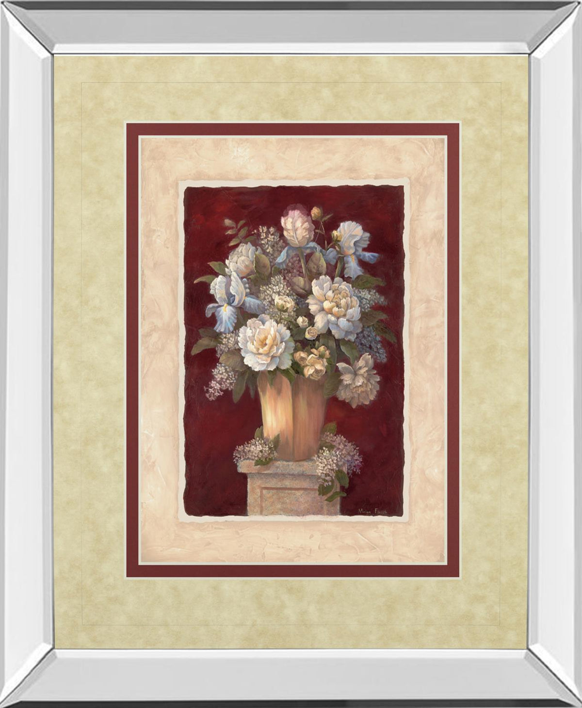 Mirrored Frame Traditional Red Ii By Vivian Flasch 34X40 Mirror Frame Print