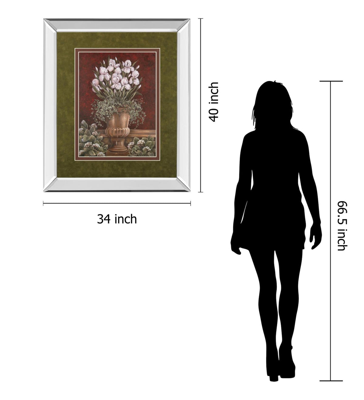 Mirrored Frame Hannah'S Irises  By Betsy Brown 34X40 Mirror Frame Print