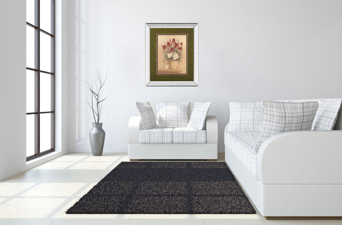 Mirrored Frame Classic Petal I  By Gloria Eriksen 34X40 Mirror Frame Print