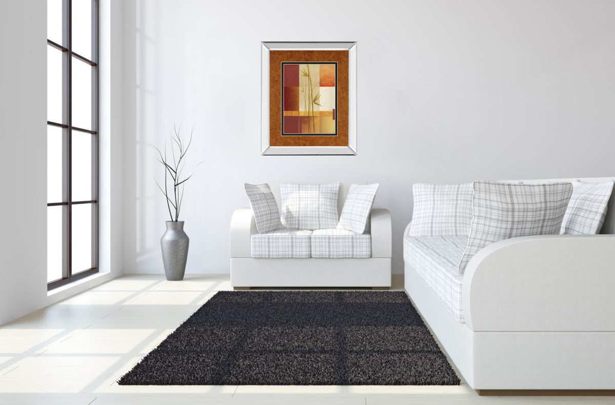 Mirrored Frame Contemporary Bamboo I By Estudio Arte 34X40 Mirror Frame Print