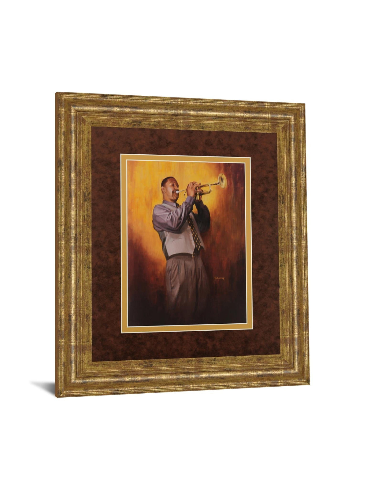 Trumpet Man By Delancy 34X40 Framed Print