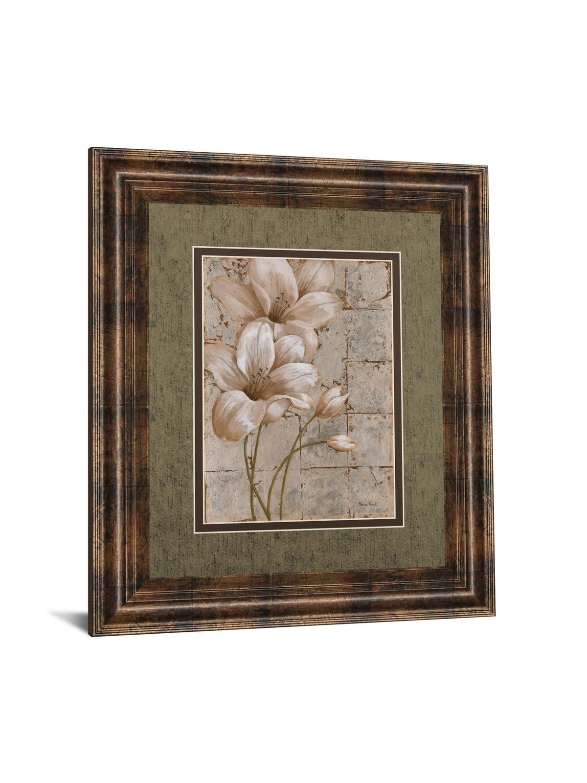 Ilies On Silver I By Vivian Flasch 34X40 Framed Print