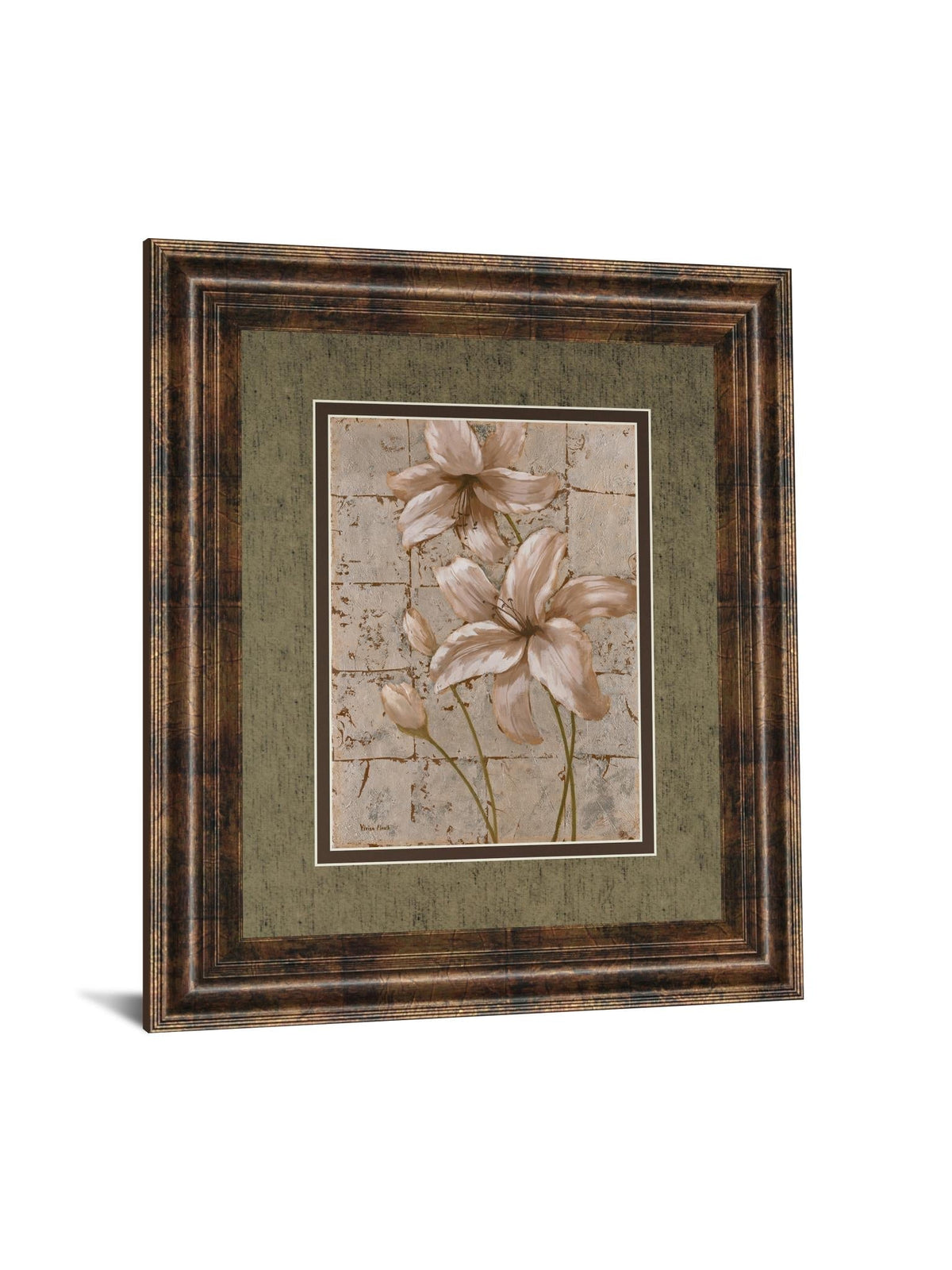 Ilies On Silver Ii By Vivian Flasch 34X40 Framed Print