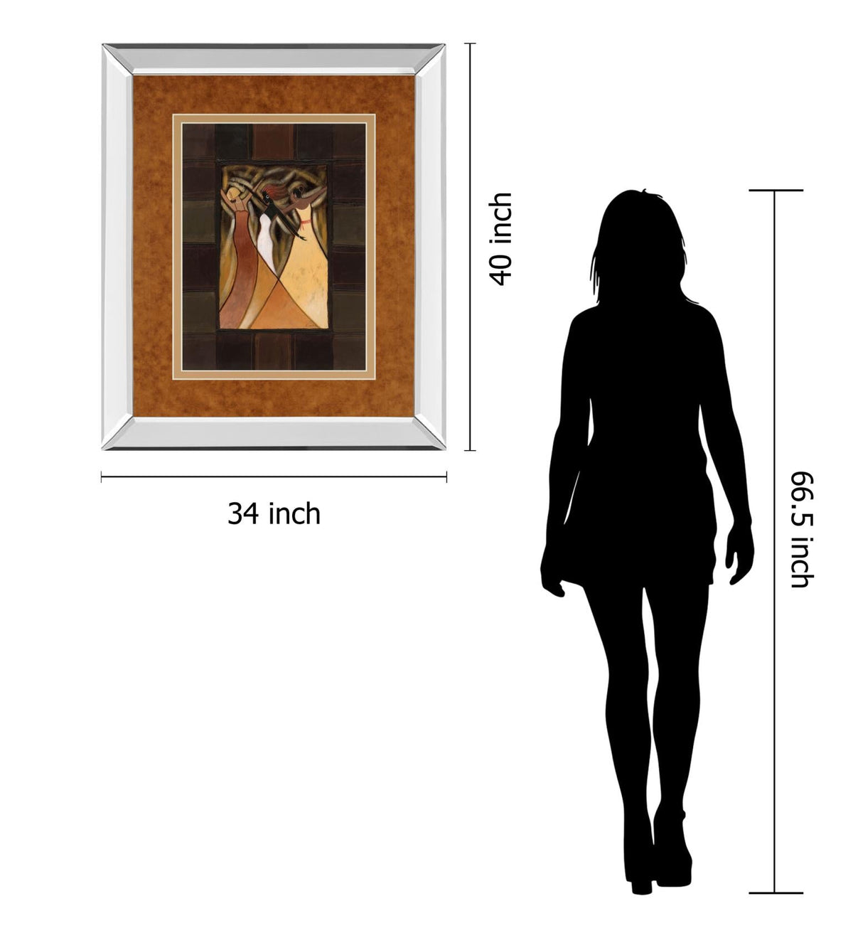Mirrored Frame Divine Grace Ii By Rob Hefferan 34X40 Mirror Frame Print