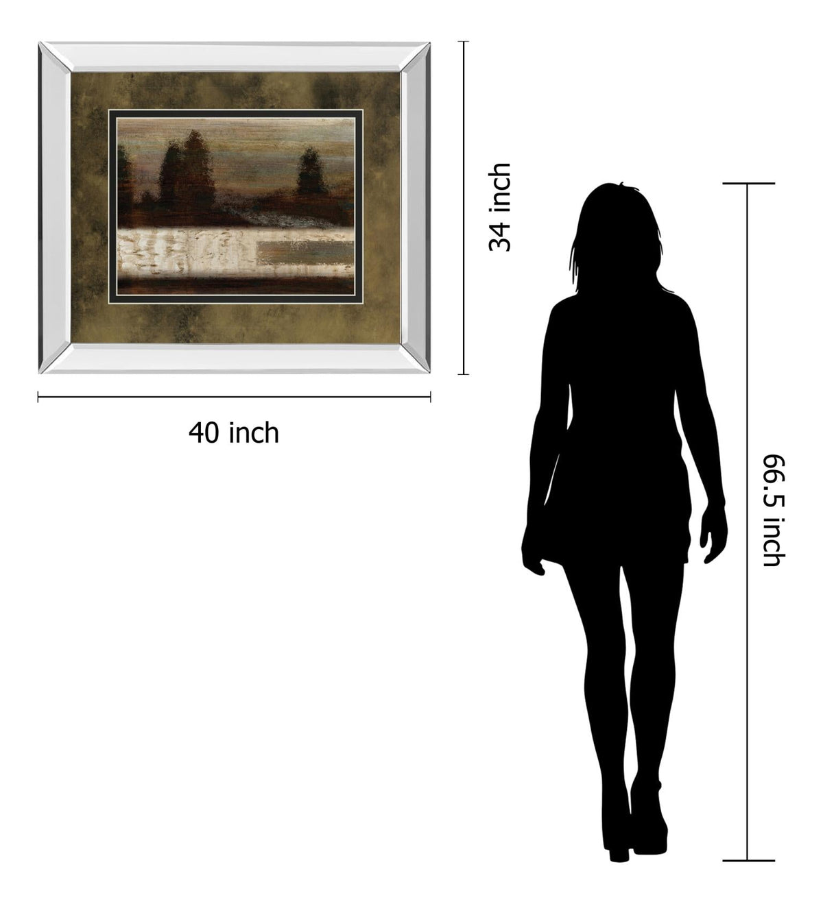 Mirrored Frame Quiet Forest  By Roxi Gray 34X40 Mirror Frame Print