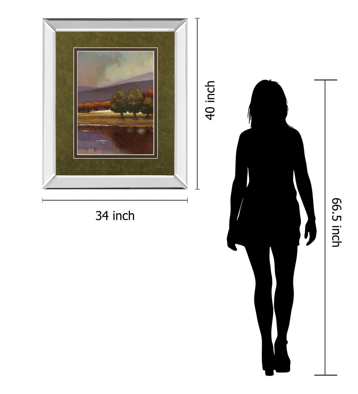 Mirrored Frame Lake View I By Norman Wyatt, Jr. 34X40 Mirror Frame Print