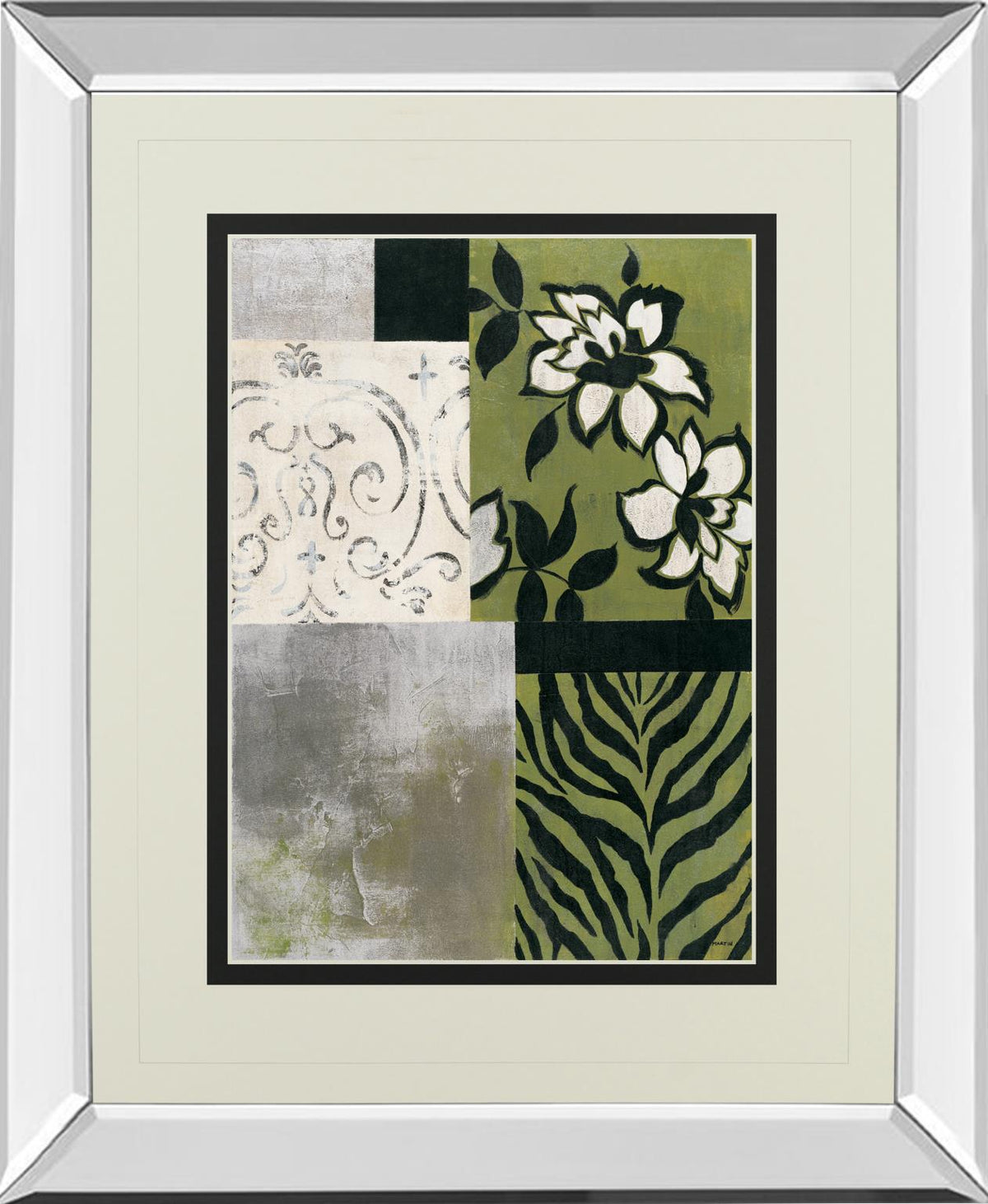 Mirrored Frame Playing With Patterns Ii By Cheryl Martin 34X40 Mirror Frame Print