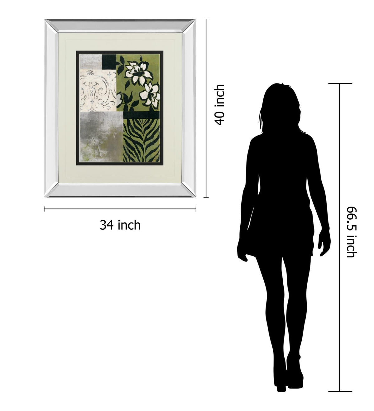 Mirrored Frame Playing With Patterns Ii By Cheryl Martin 34X40 Mirror Frame Print