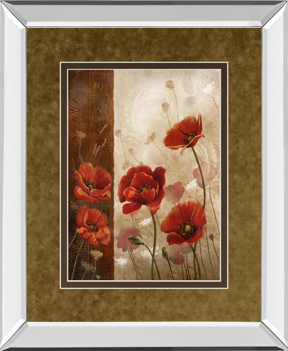 Mirrored Frame Wild Poppies I By Conrad Knutsen 34X40 Mirror Frame Print