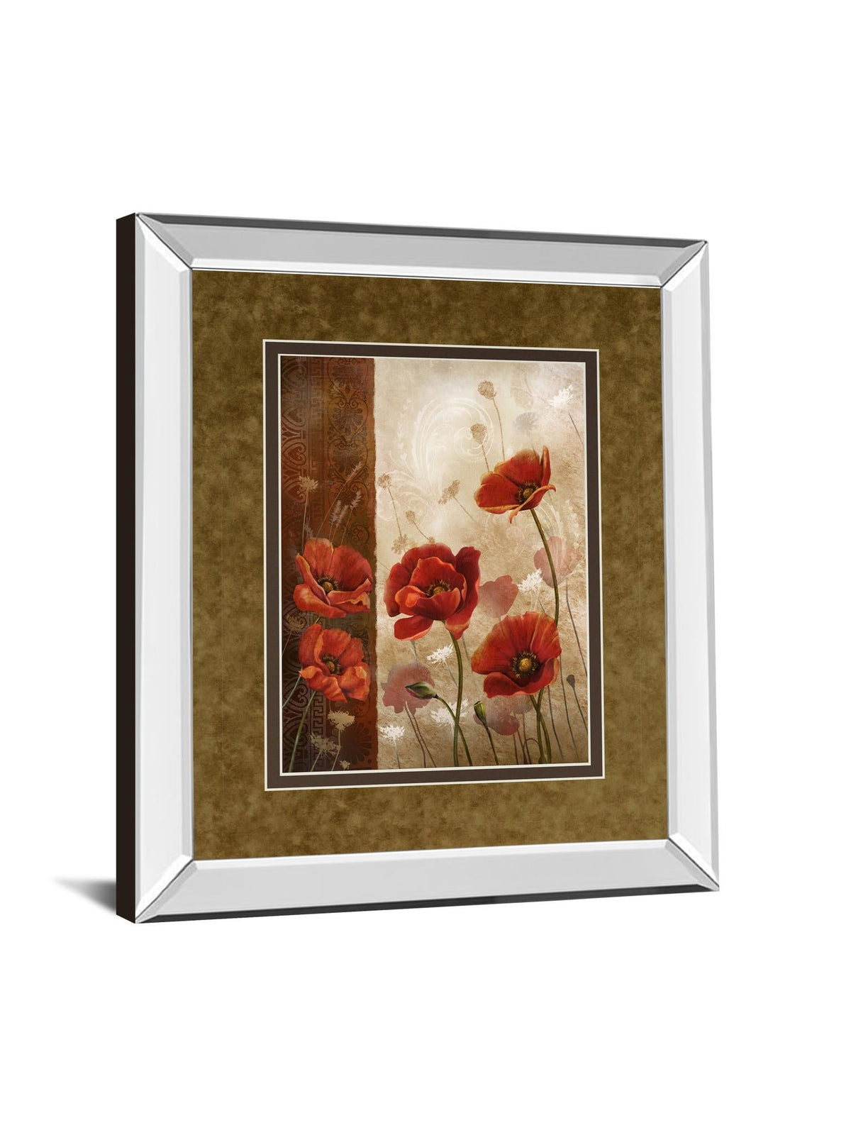 Mirrored Frame Wild Poppies I By Conrad Knutsen 34X40 Mirror Frame Print