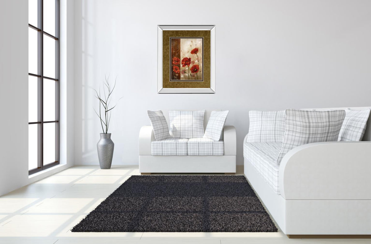 Mirrored Frame Wild Poppies I By Conrad Knutsen 34X40 Mirror Frame Print