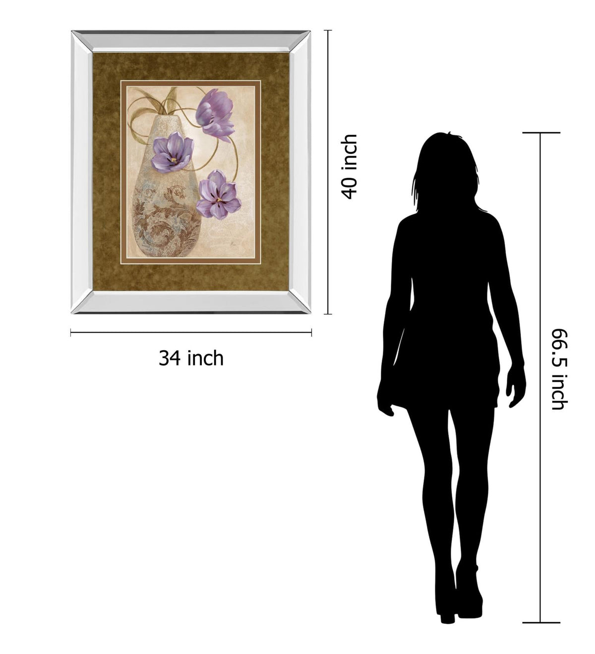 Mirrored Frame Purple Sophistication I By Nan 34X40 Mirror Frame Print