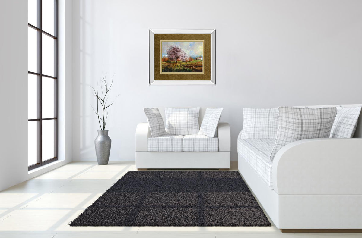 Mirrored Frame Spring Blossoms By Larry Winborg 34X40 Mirror Frame Print