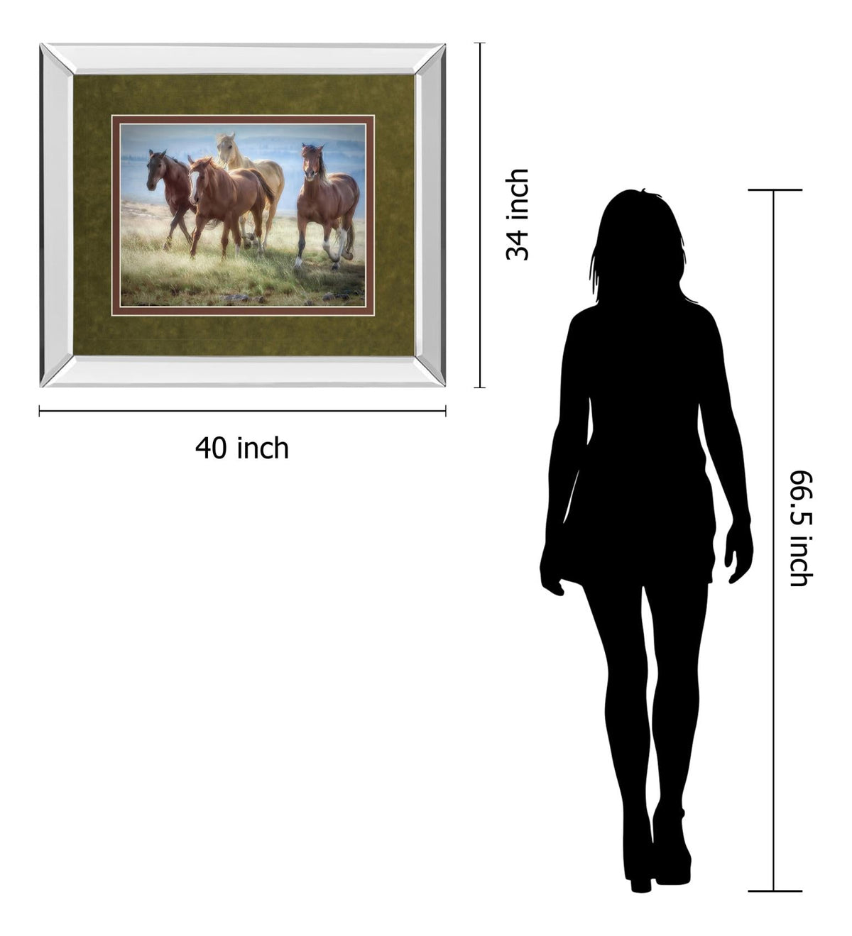 Mirrored Frame Morning Stroll By Wendy Caro 34X40 Mirror Frame Print