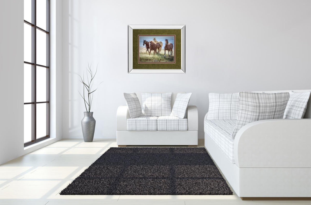 Mirrored Frame Morning Stroll By Wendy Caro 34X40 Mirror Frame Print