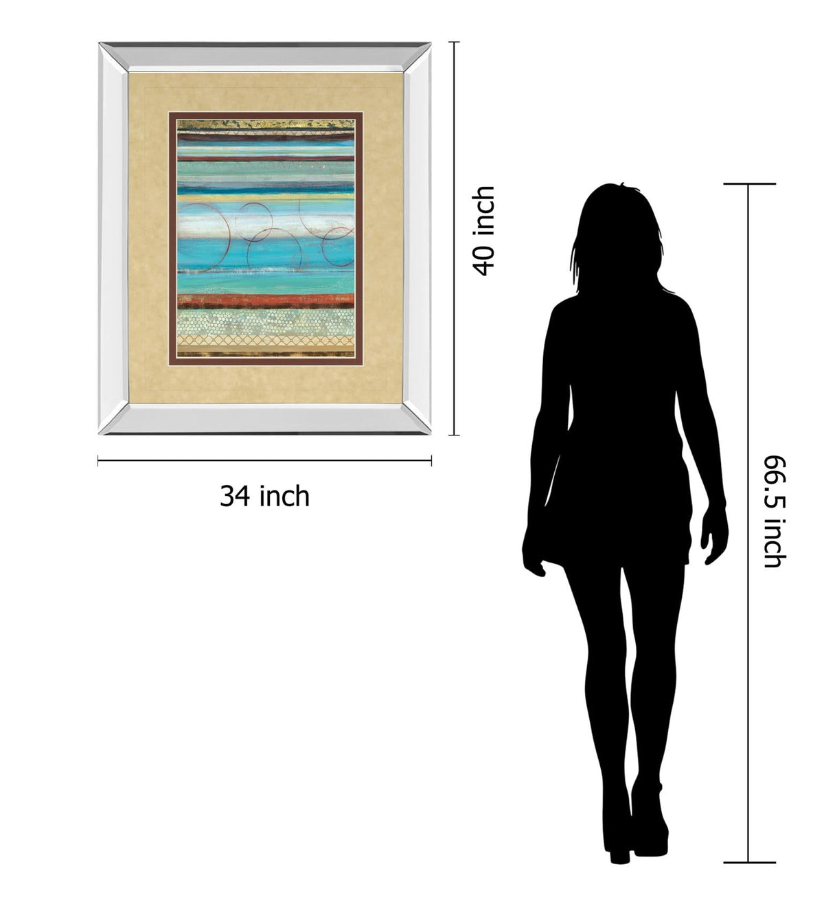 Mirrored Frame Strata I By Tava Studios 34X40 Mirror Frame Print