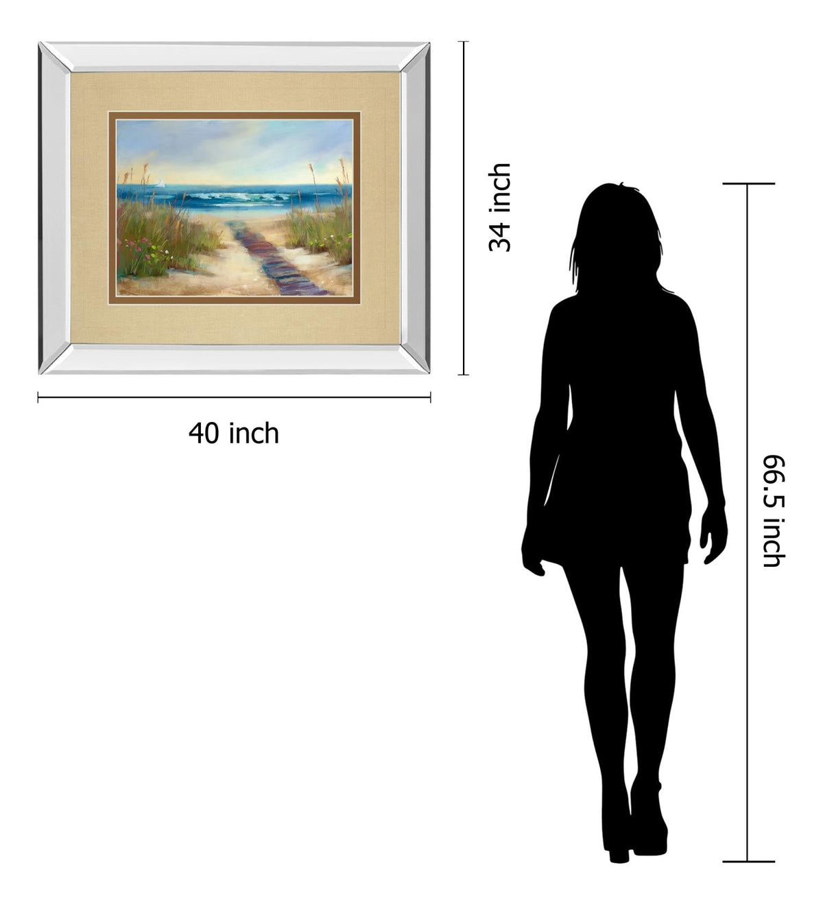 Mirrored Frame Serenity Ii By Karen Marguliss 34X40 Mirror Frame Print