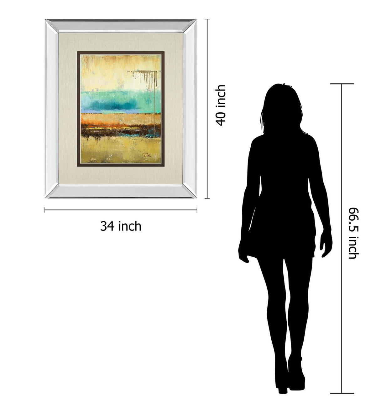 Mirrored Frame Rain I By Patrica Pinto 34X40 Mirror Frame Print