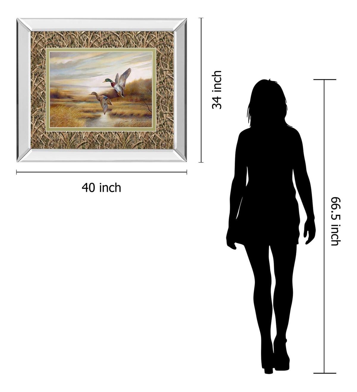 Mirrored Frame Mallards By Ruanne Manning ***Monl*** 34X40 Mirror Frame Print