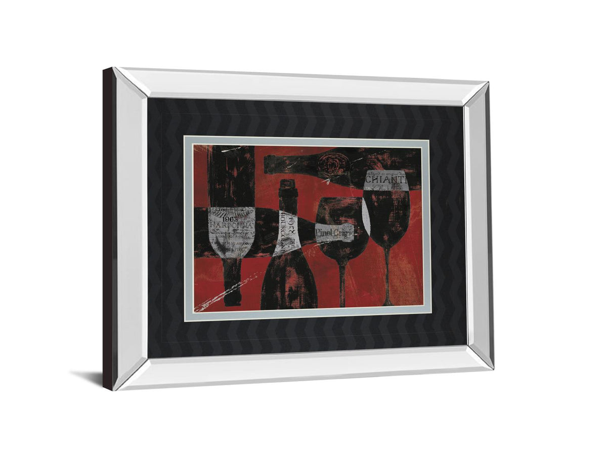 Mirrored Frame Wine Selection Iii By Daphane Brissonet 34X40 Mirror Frame Print