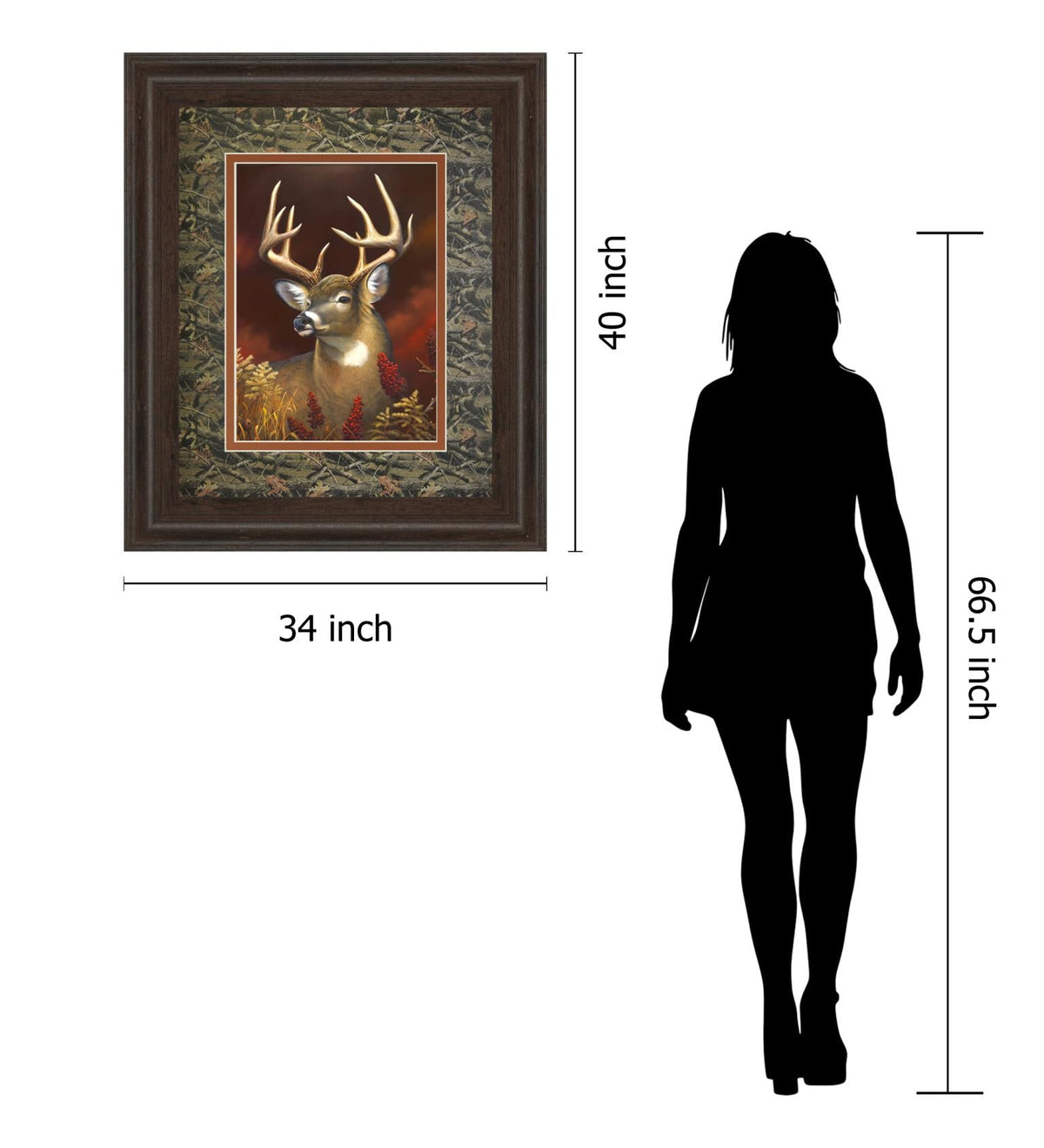 Deer Portrait 34X40 Framed Print