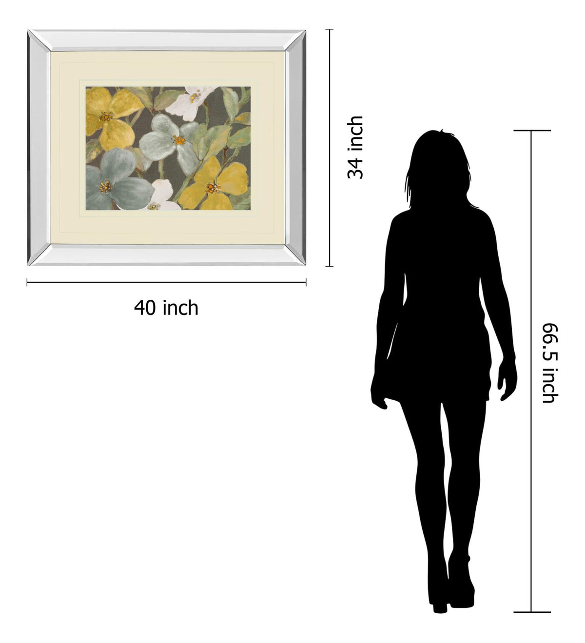 Mirrored Frame Garden Party In Gray 2 By Lanie Loreth 34X40 Mirror Frame Print