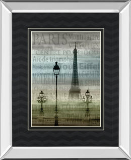 Mirrored Frame Paris 1 By Allen Lanbert 34X40 Mirror Frame Print