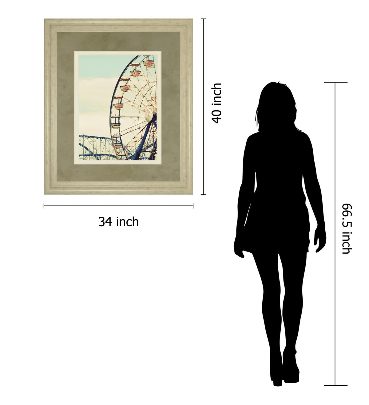 Retro Ferris By Gail Peck 34X40 Framed Print