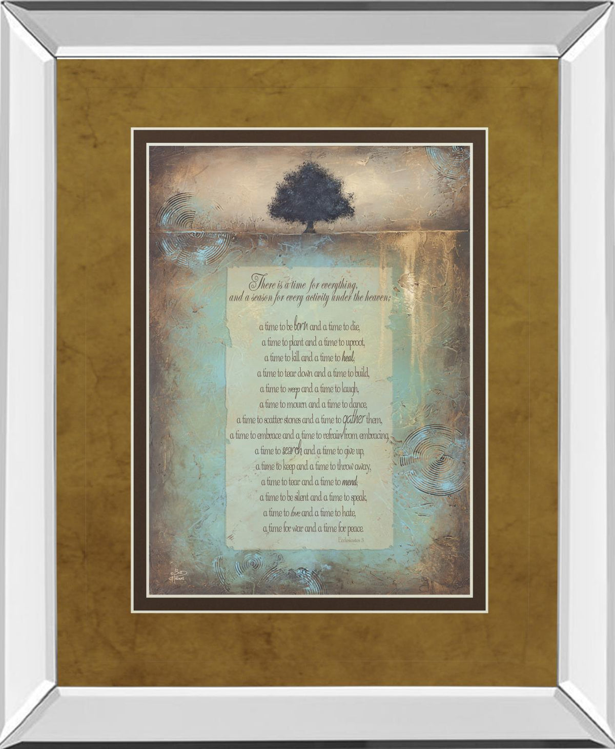 Mirrored Frame Time For Everything By Brit Hallowell 34X40 Mirror Frame Print