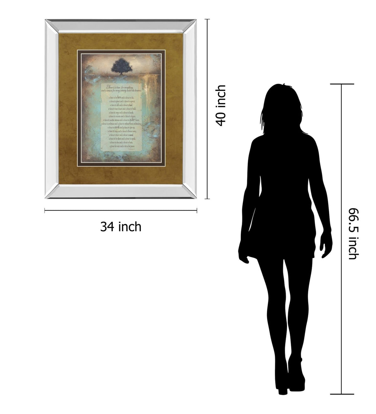 Mirrored Frame Time For Everything By Brit Hallowell 34X40 Mirror Frame Print