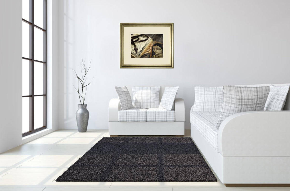 Rosary In Bible By Kbuntu 34X40 Framed Print