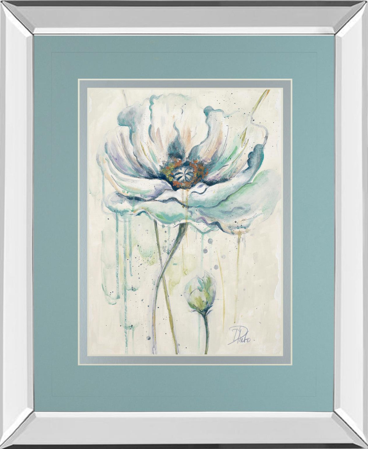Mirrored Frame Fresh Poppies Ii By Patricia Pinto 34X40 Mirror Frame Print