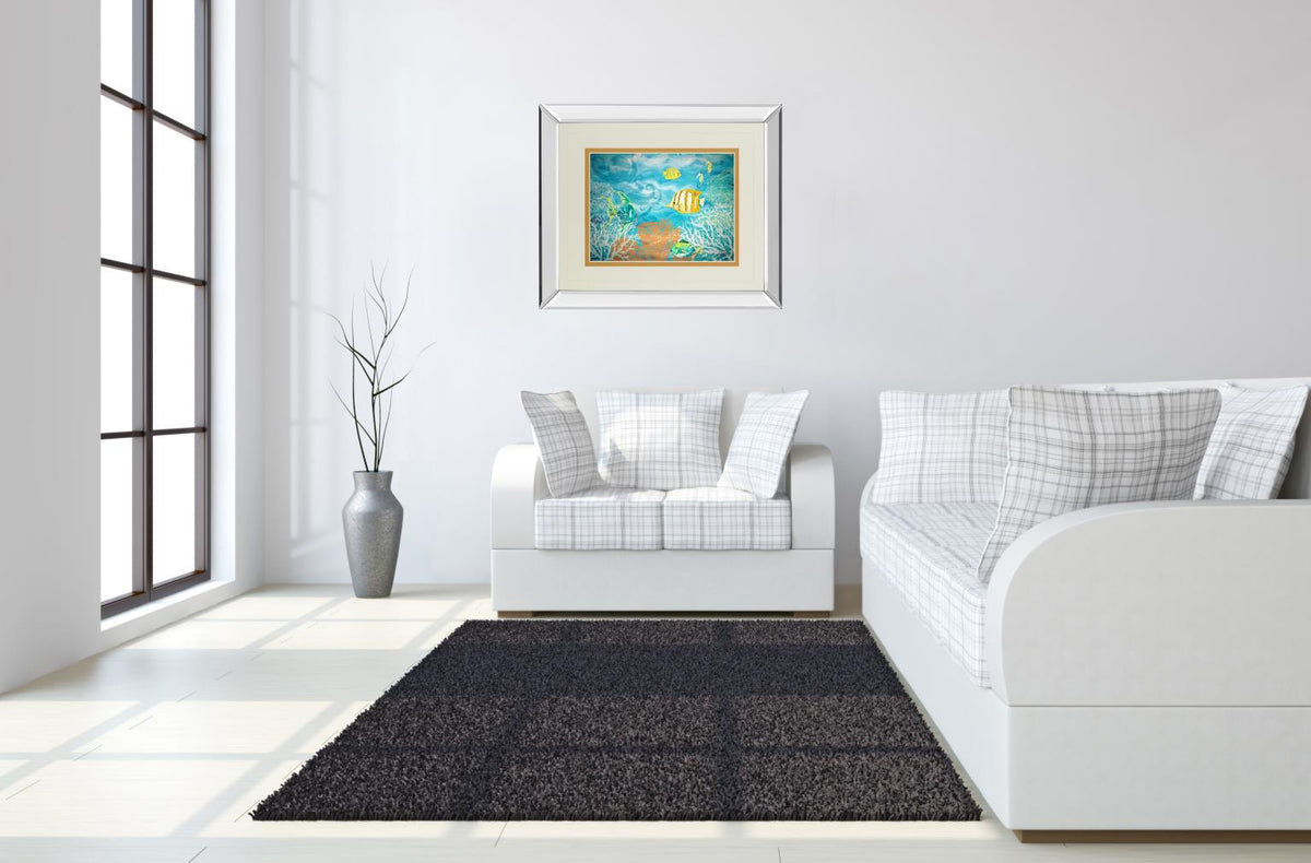 Mirrored Frame Under The Sea By Julie Derice 34X40 Mirror Frame Print