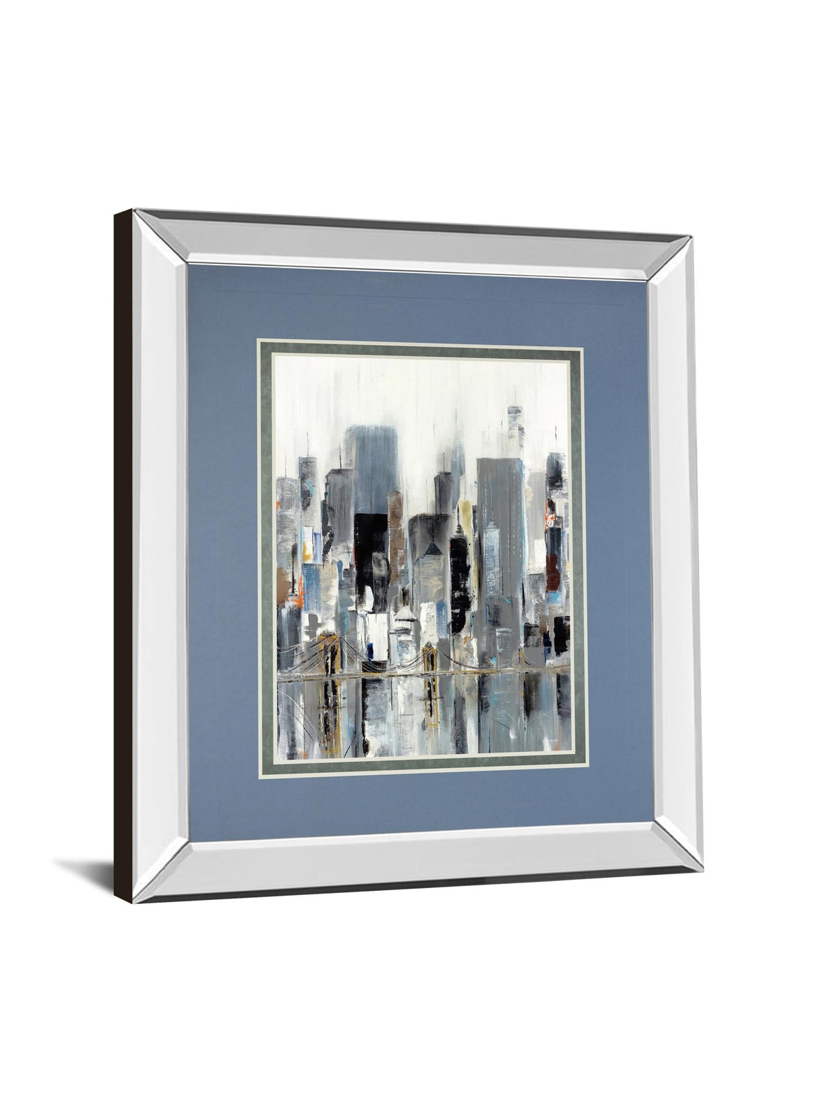Mirrored Frame City Bridge By Aziz Kadmiri 34X40 Mirror Frame Print