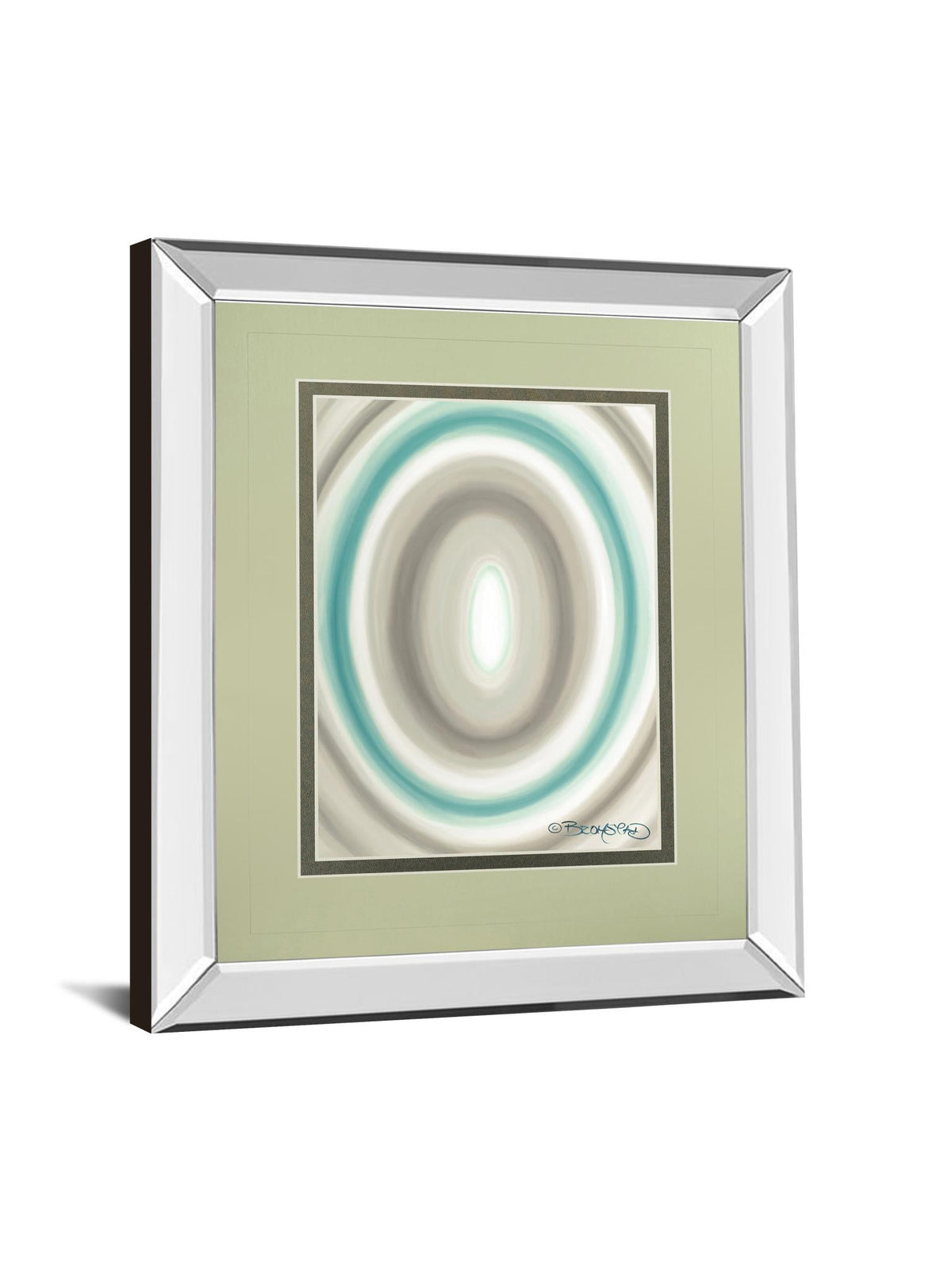 Mirrored Frame Concentric Ovals #1 By David Bromstad 34X40 Mirror Frame Print