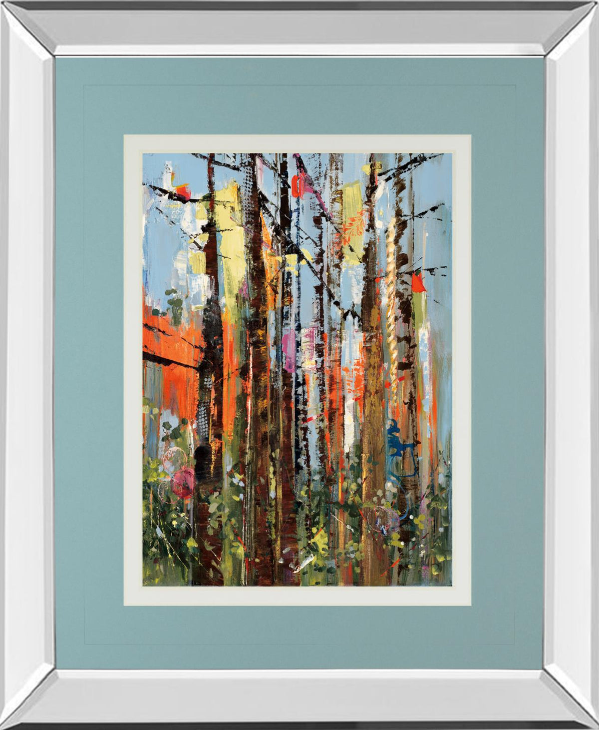 Mirrored Frame Eclectic Forest By Rebecca Meyers 34X40 Mirror Frame Print