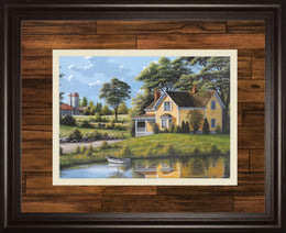 Yellow House By Saunders 34X40 Framed Print