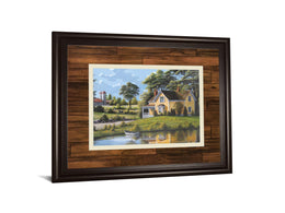 Yellow House By Saunders 34X40 Framed Print