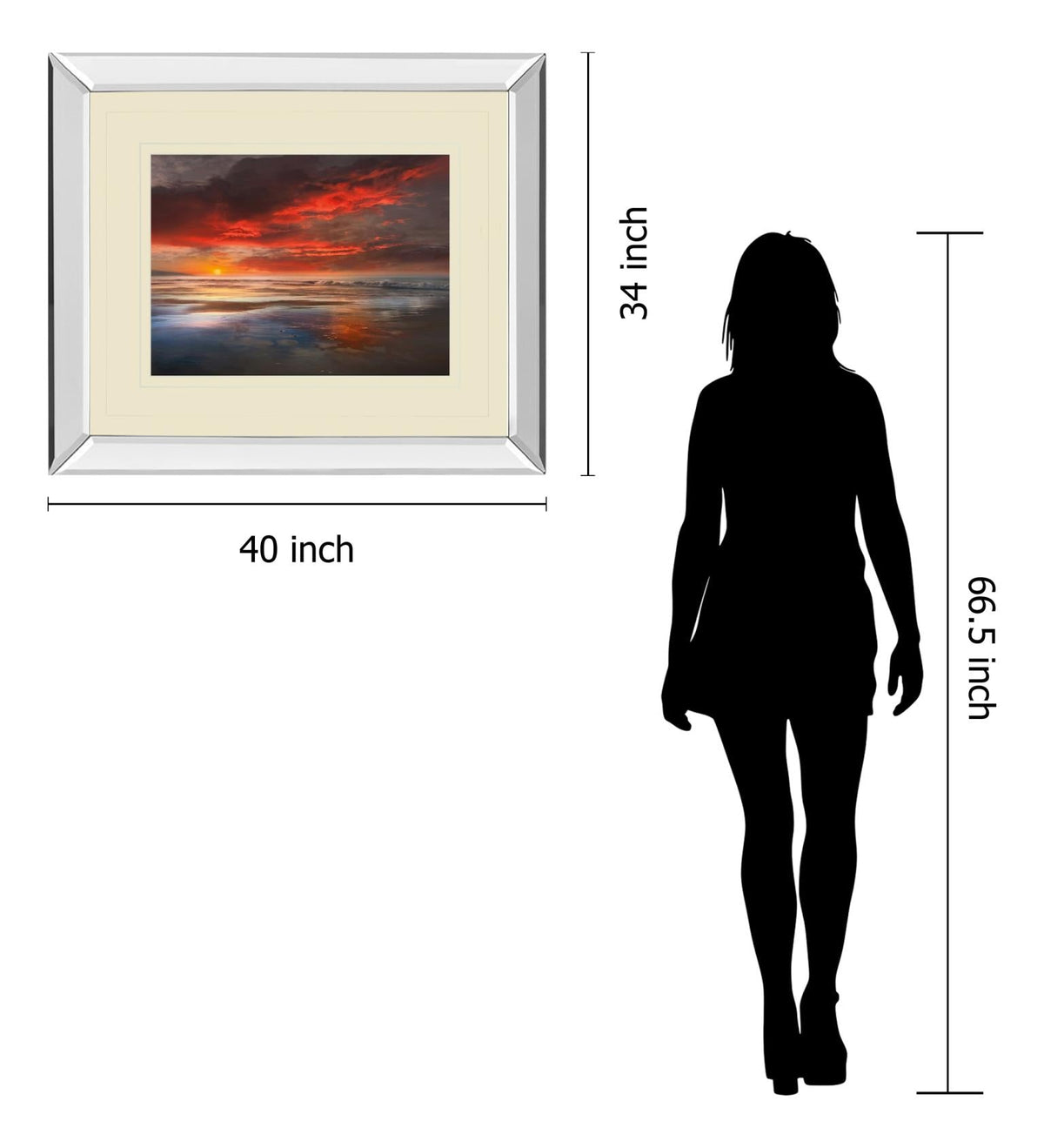 Mirrored Frame Before The Moon By Mike Calascibetta 34X40 Mirror Frame Print